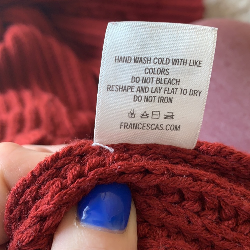 Francescas Dark Red Cable Knit Sweater - Picture 8 of 8